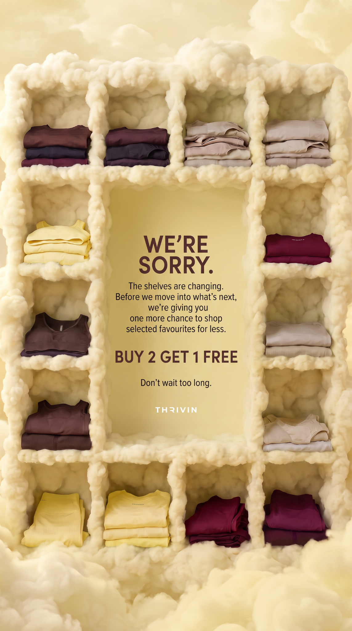 Thrivingymwear Facebook ad: Up To 80% Off Ends Soon
