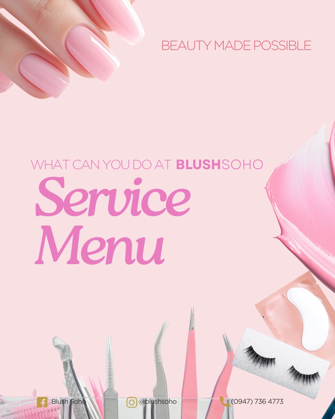 Blush Soho Facebook ad: From tips to transformation, beauty truly happens in…