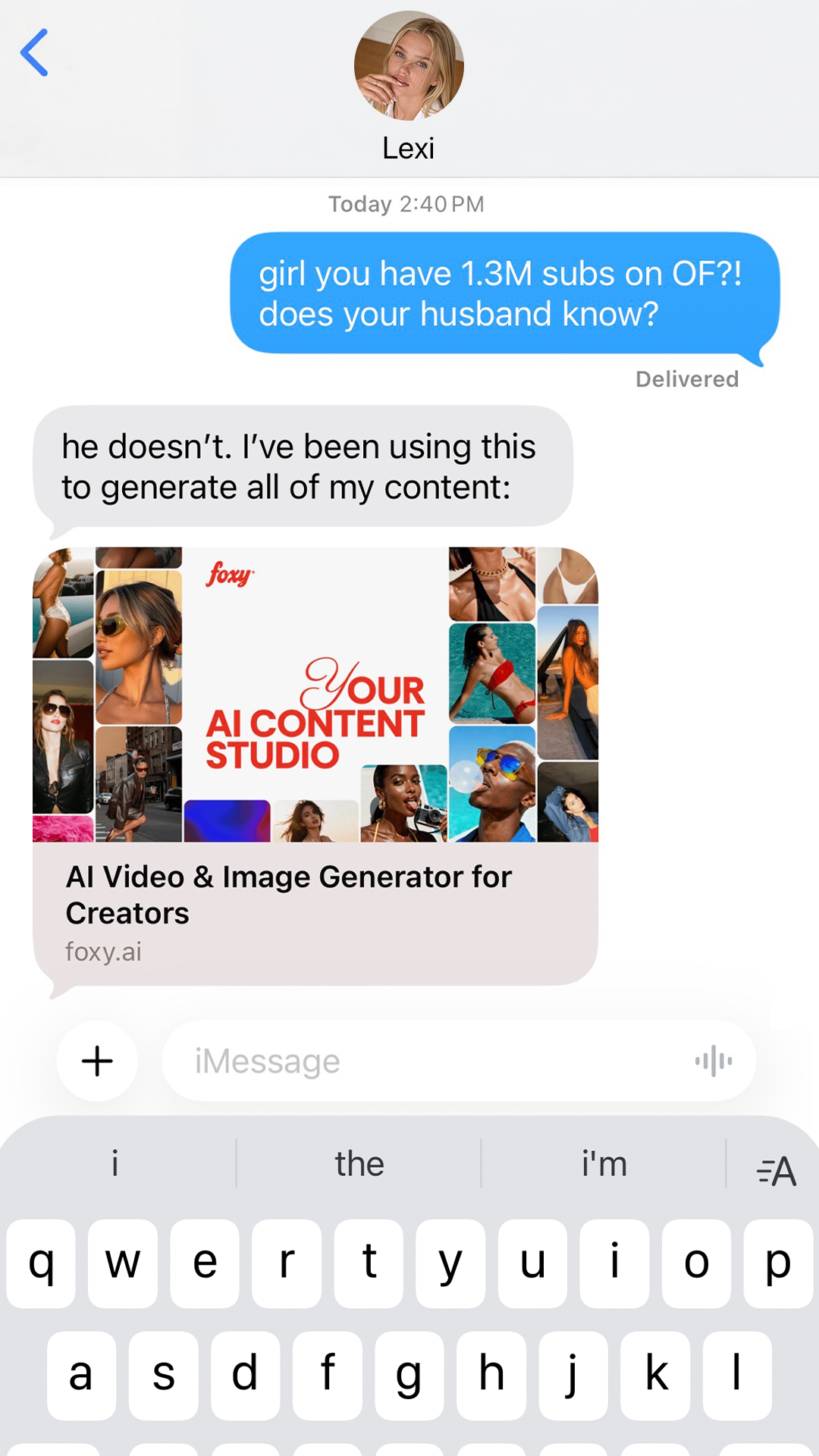 Foxy.ai Facebook ad