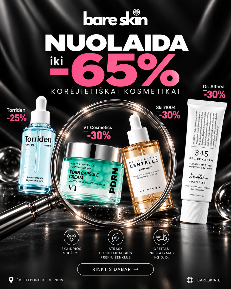 Bareskin.lt Facebook ad: Išpardavimas iki -65%
