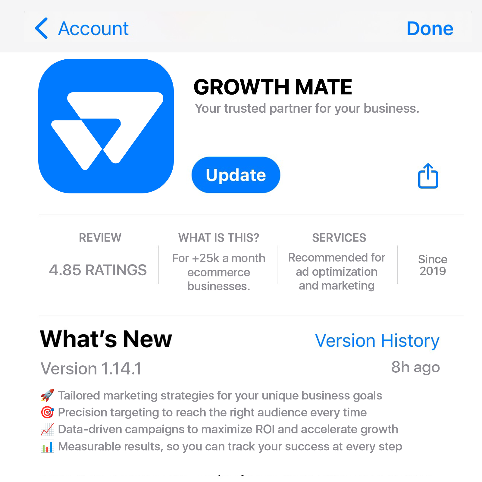 Growth Mate Facebook ad