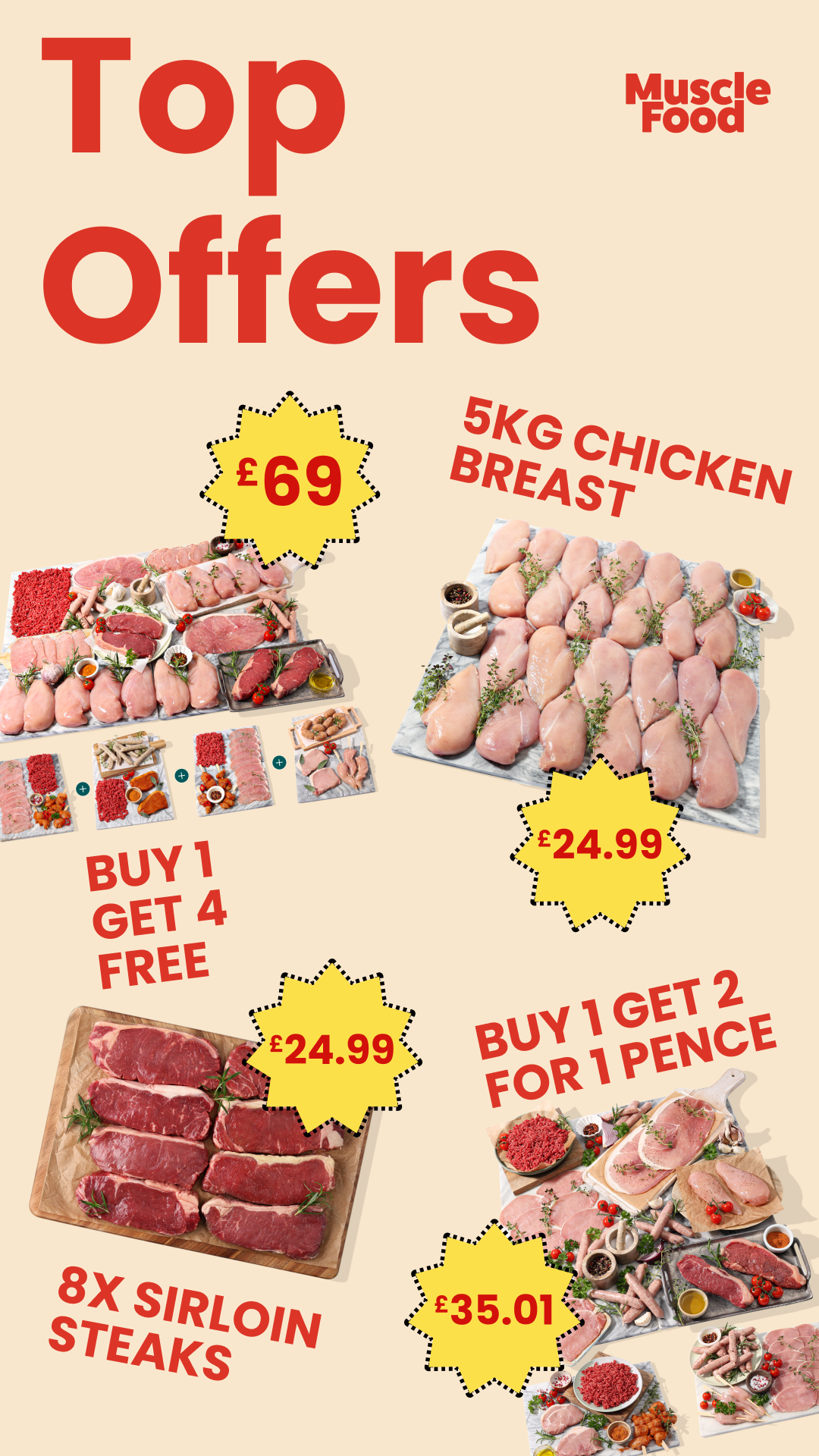 MuscleFood Facebook ad