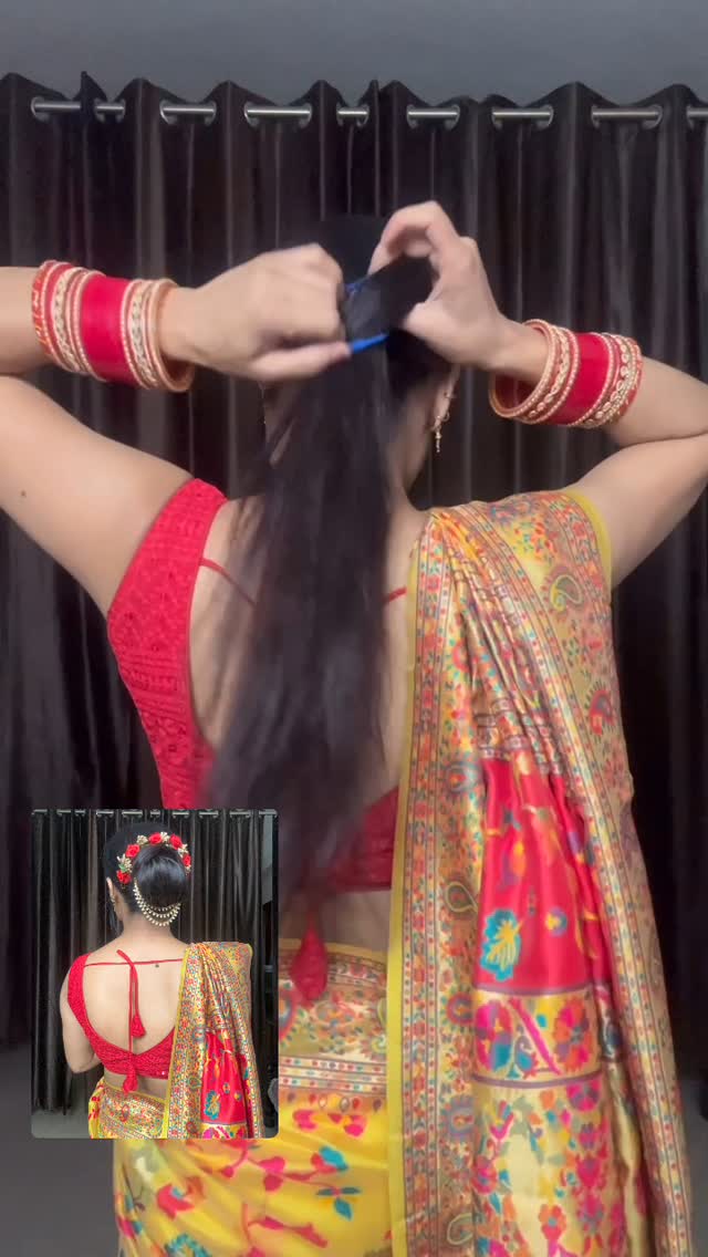 Pooja style corner Facebook ad: Vat Savitri hairstyle hairstyle @meeshoapp