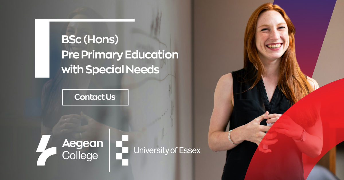 Aegean College Facebook ad from May 18, 2026