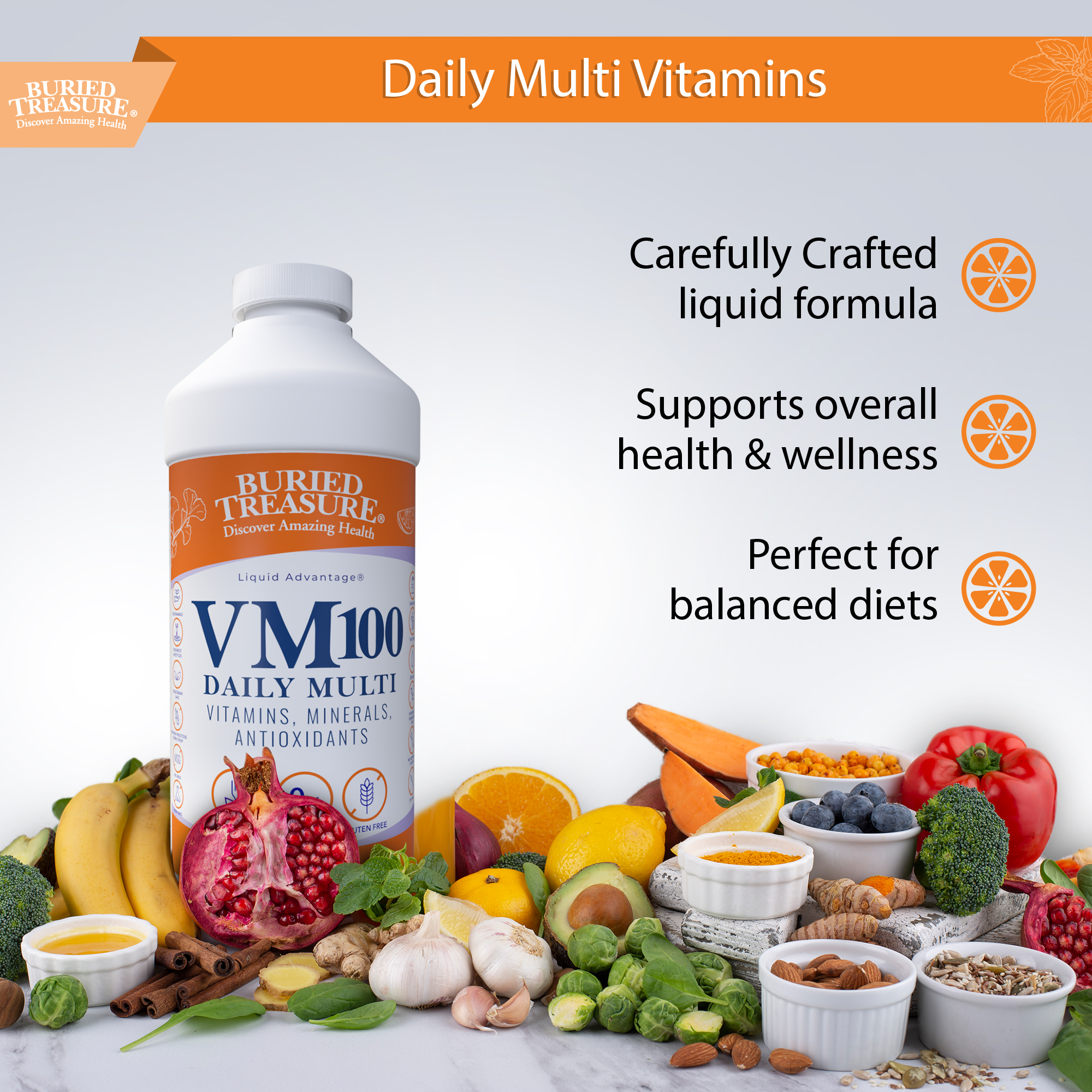 Buried Treasure Wellness Facebook ad: Our family of daily liquid supplements for active…