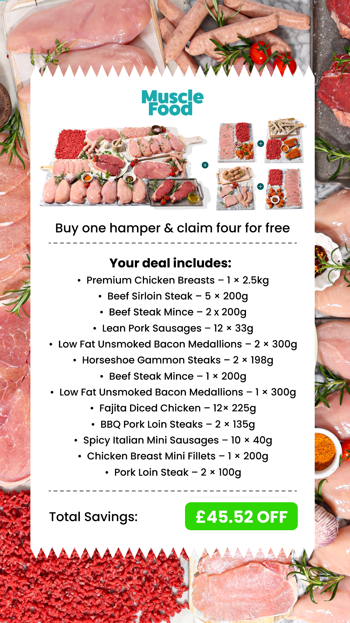 MuscleFood Facebook ad