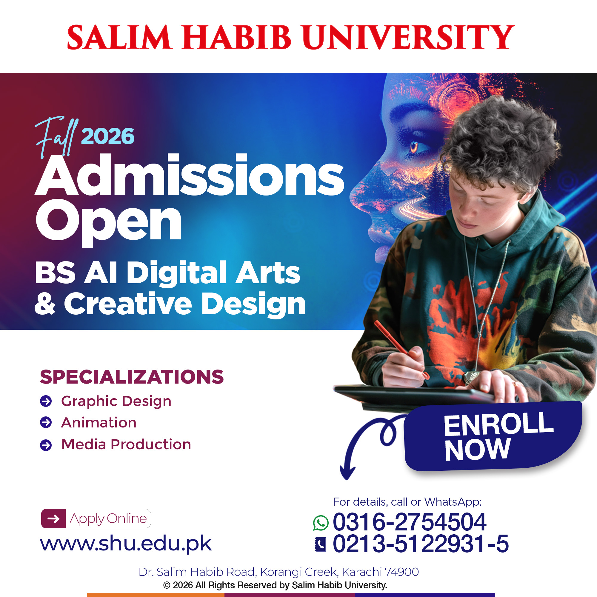 Salim Habib University Facebook ad