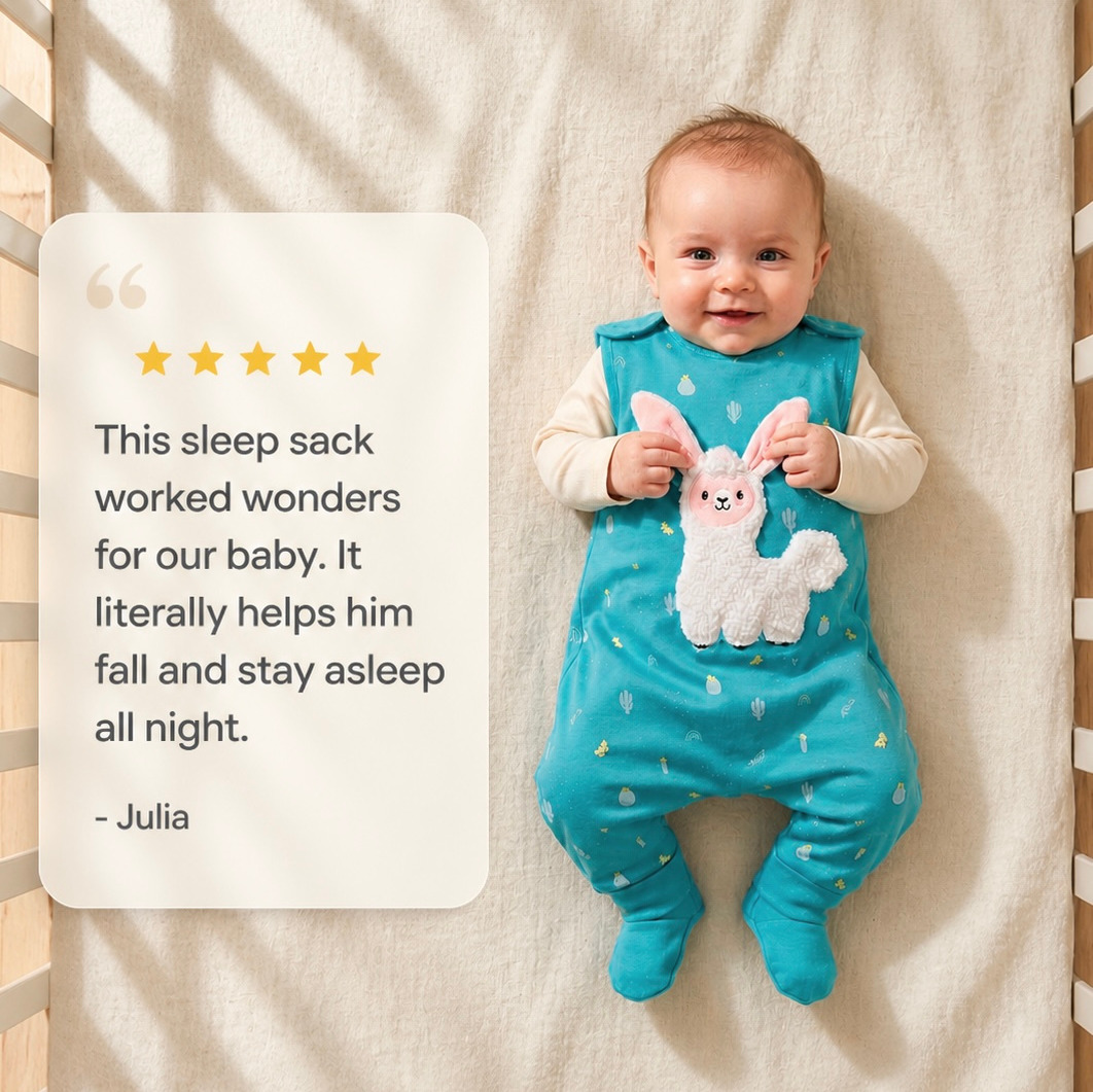 Toucan Baby Facebook ad: Sleep Sack With Built-In Lovey