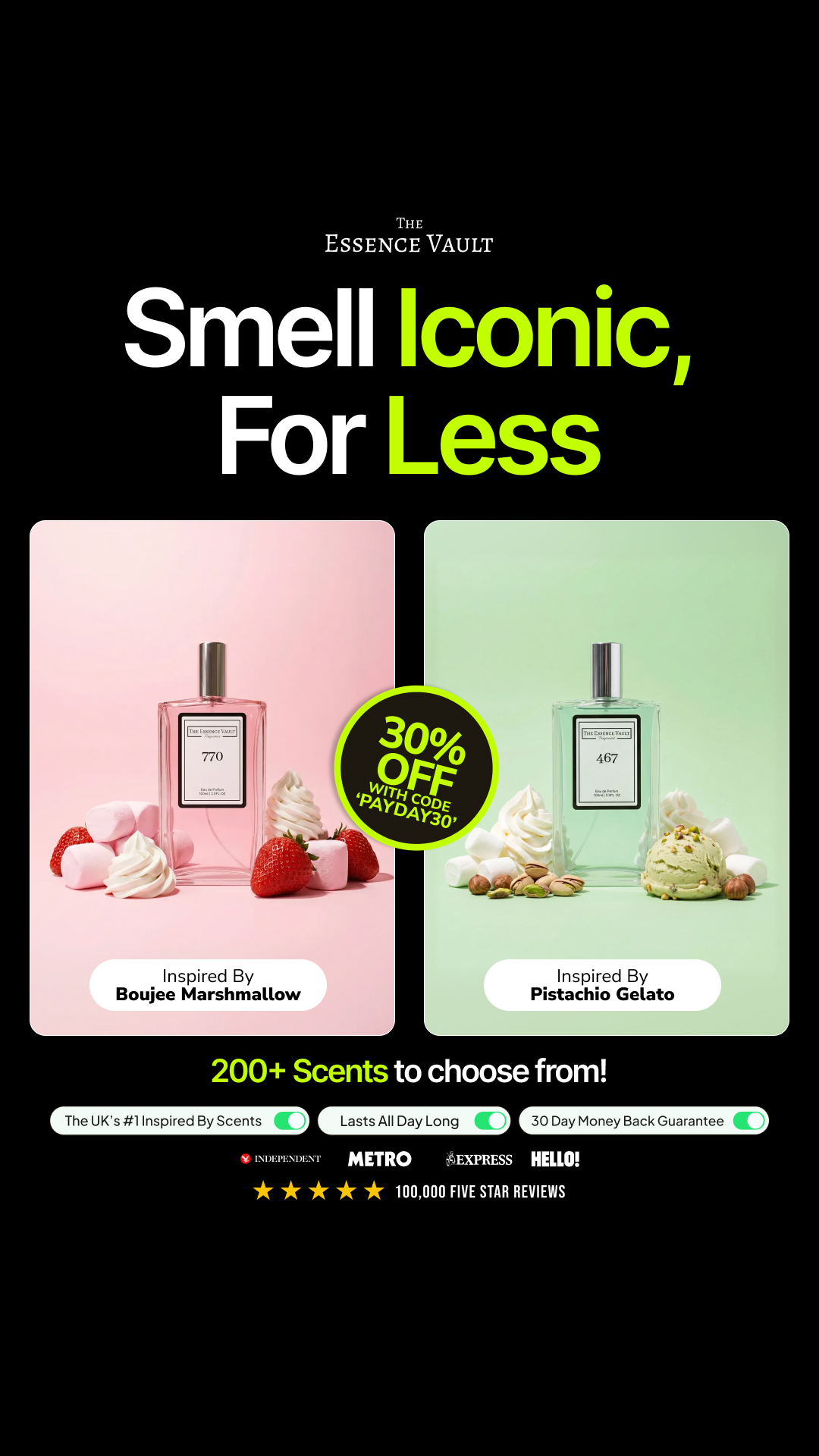 The Essence Vault Facebook ad