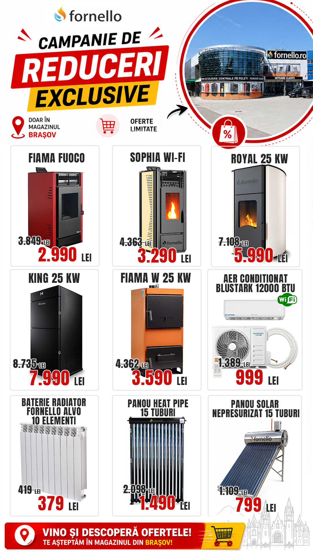 Fornello.ro Facebook ad: Reduceri la Locație