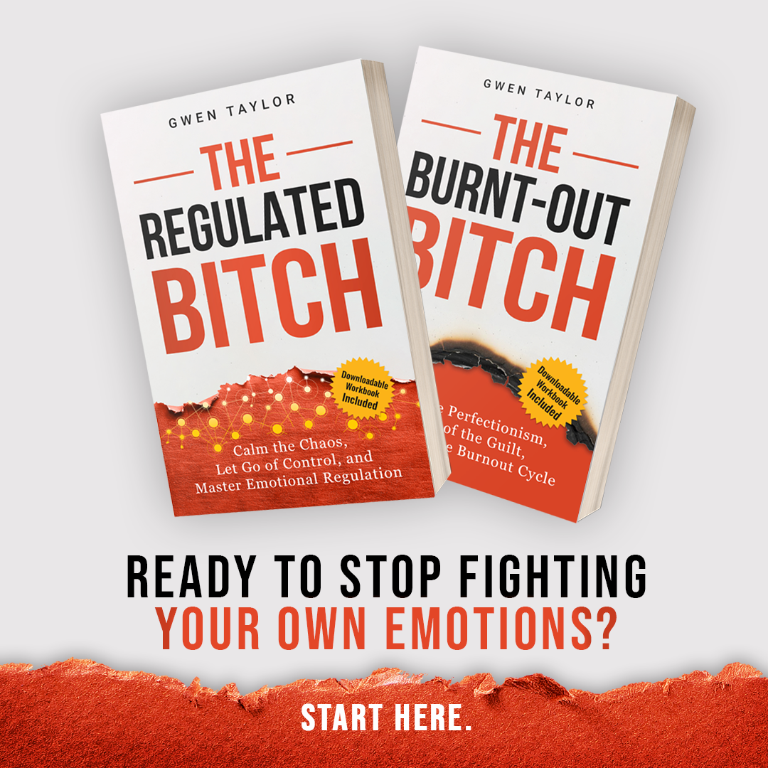 Gwen Taylor Books Facebook ad: Two Books. One Burnout Recovery Roadmap.