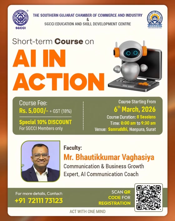 SGCCI Facebook ad: Join AI in Action Course, Skills for the Future