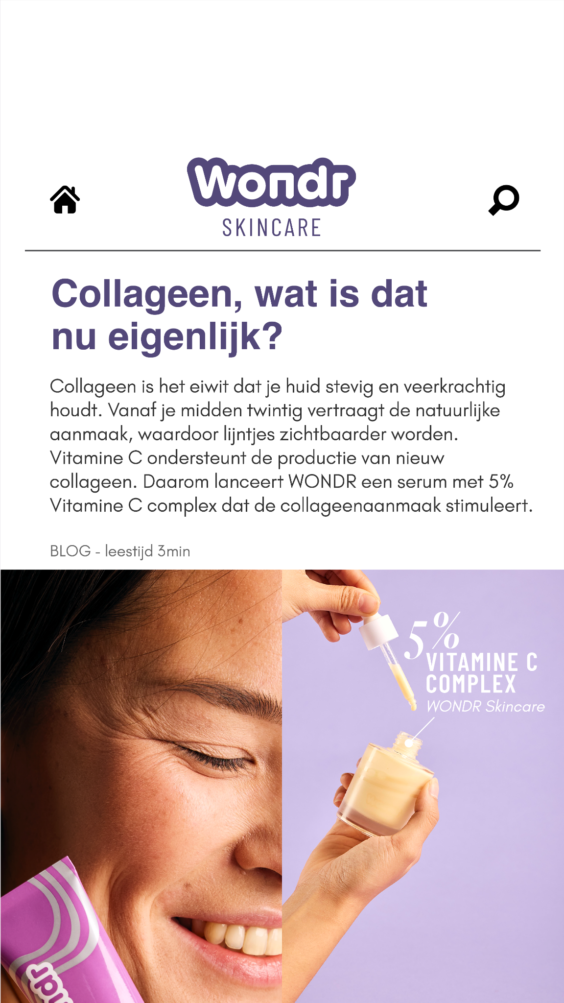 WONDR care Facebook ad