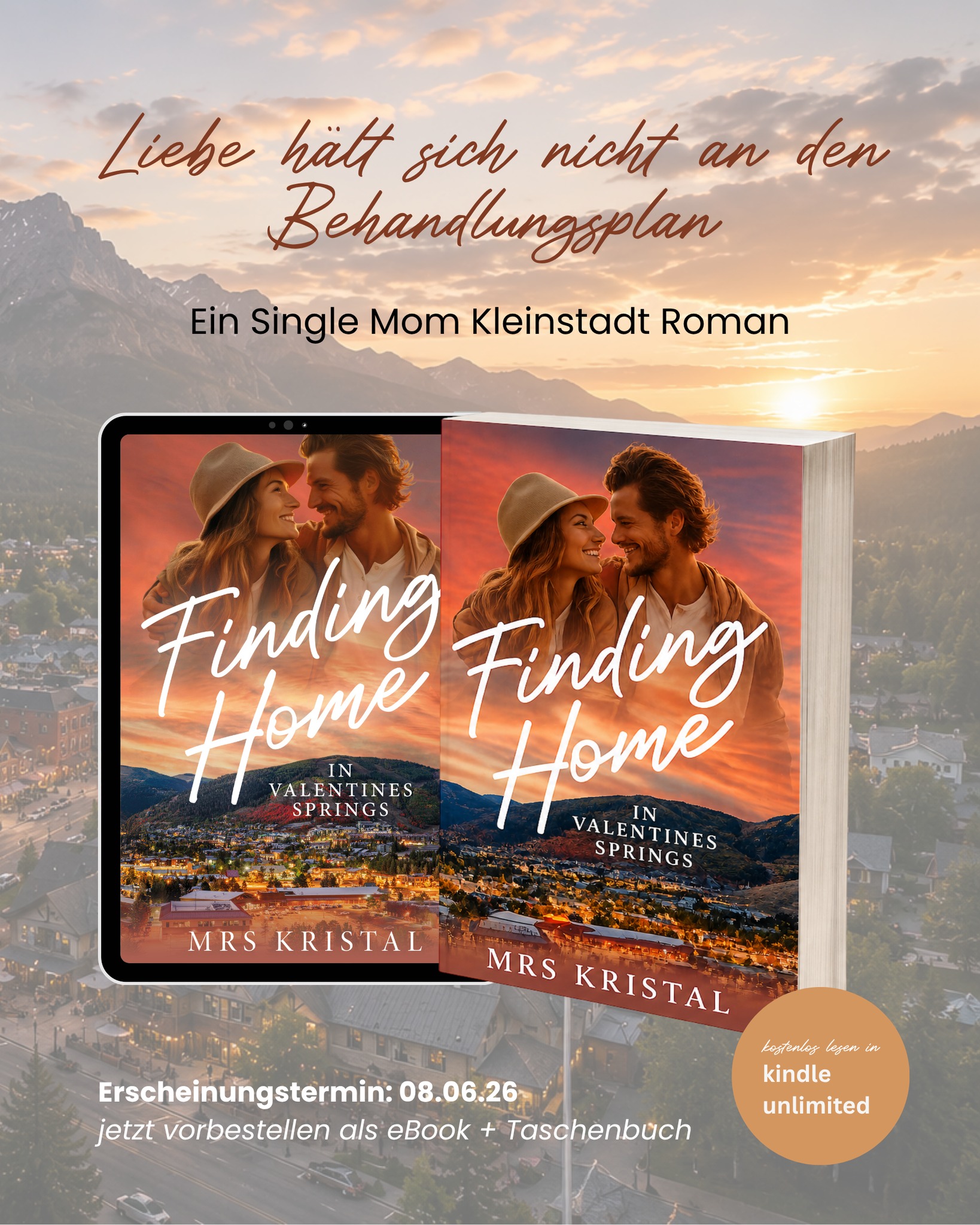 Mrs Kristal Autorin Facebook ad: Finding Home in Valentines Springs