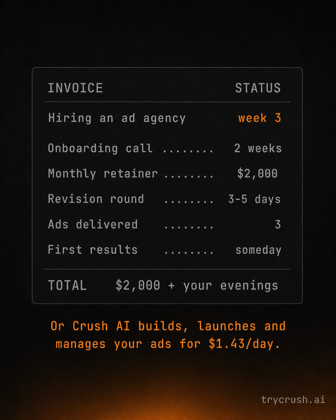 trycrush.ai Facebook ad