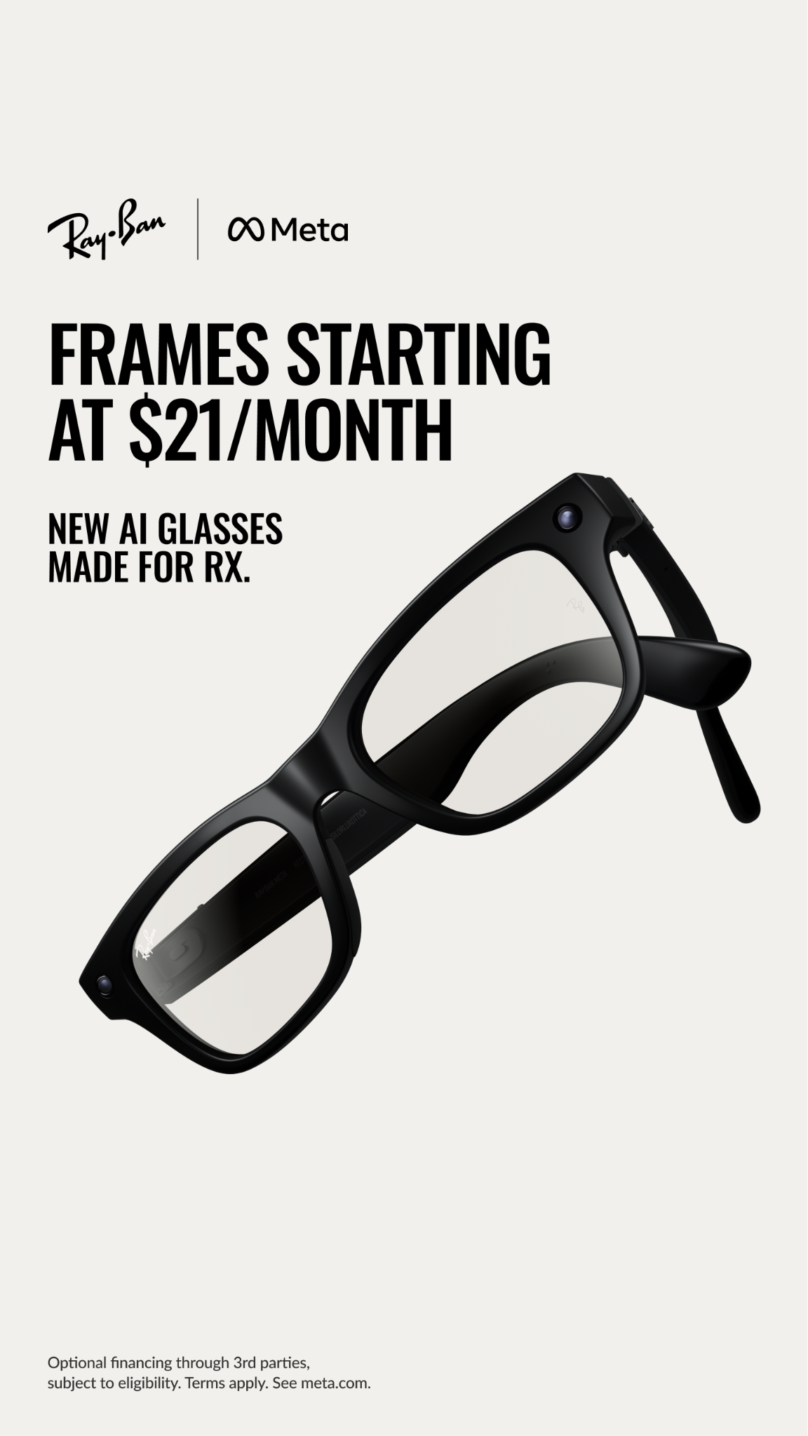 Ray-Ban Meta Facebook ad