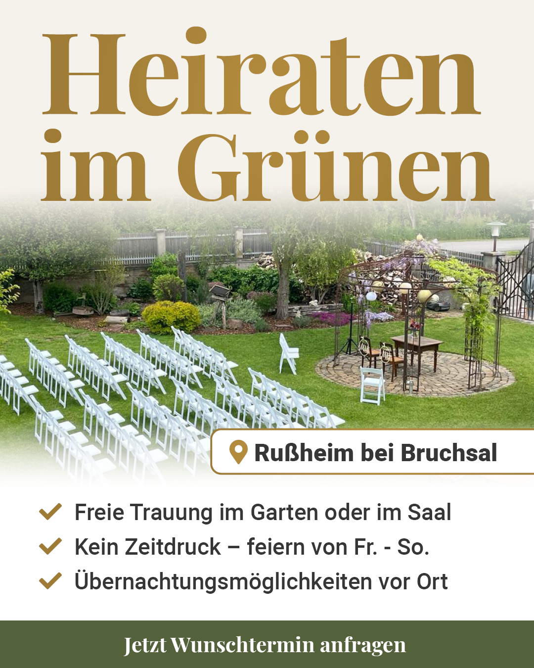 Schleifmühle Russheim Eventlocation GmbH Facebook ad: Eventlocation im Grünen, exklusiv & persönlich