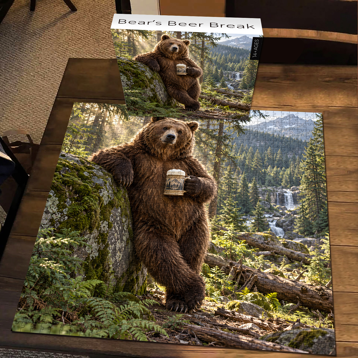 Pickforu Facebook ad: Bear’s Beer Break Jigsaw Puzzle 1000 Pieces