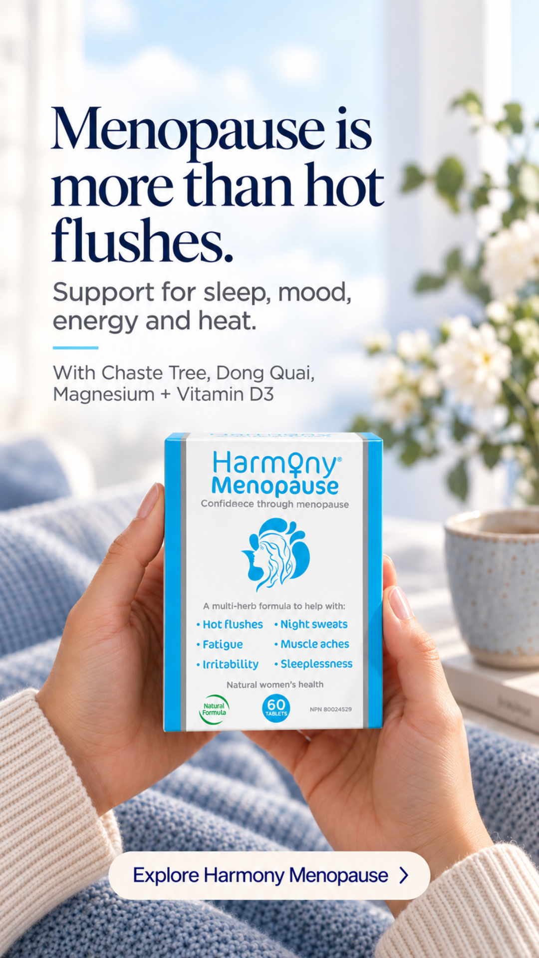 Harmony Women's Health Facebook ad: Menopause Deserves Better Support