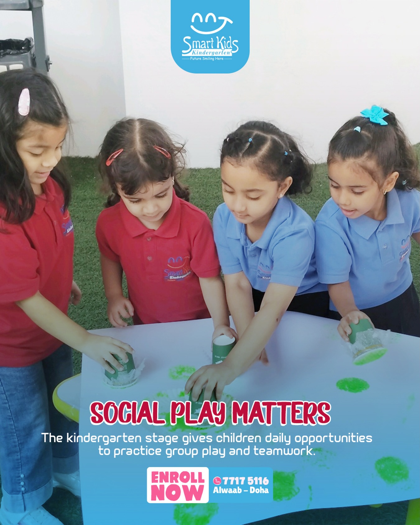 Smart Kids Kindergarten Facebook ad: Ever wondered why social play and interaction make…