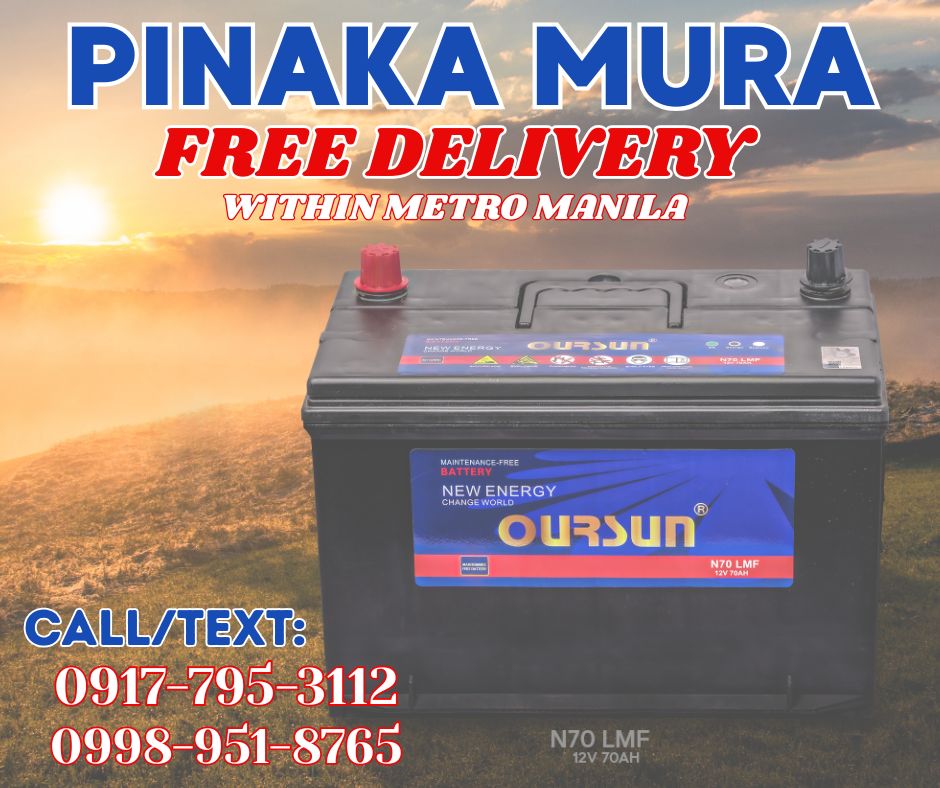 OurSun Batteries Philippines Facebook ad: FREE delivery and installation within Metro Manila for…