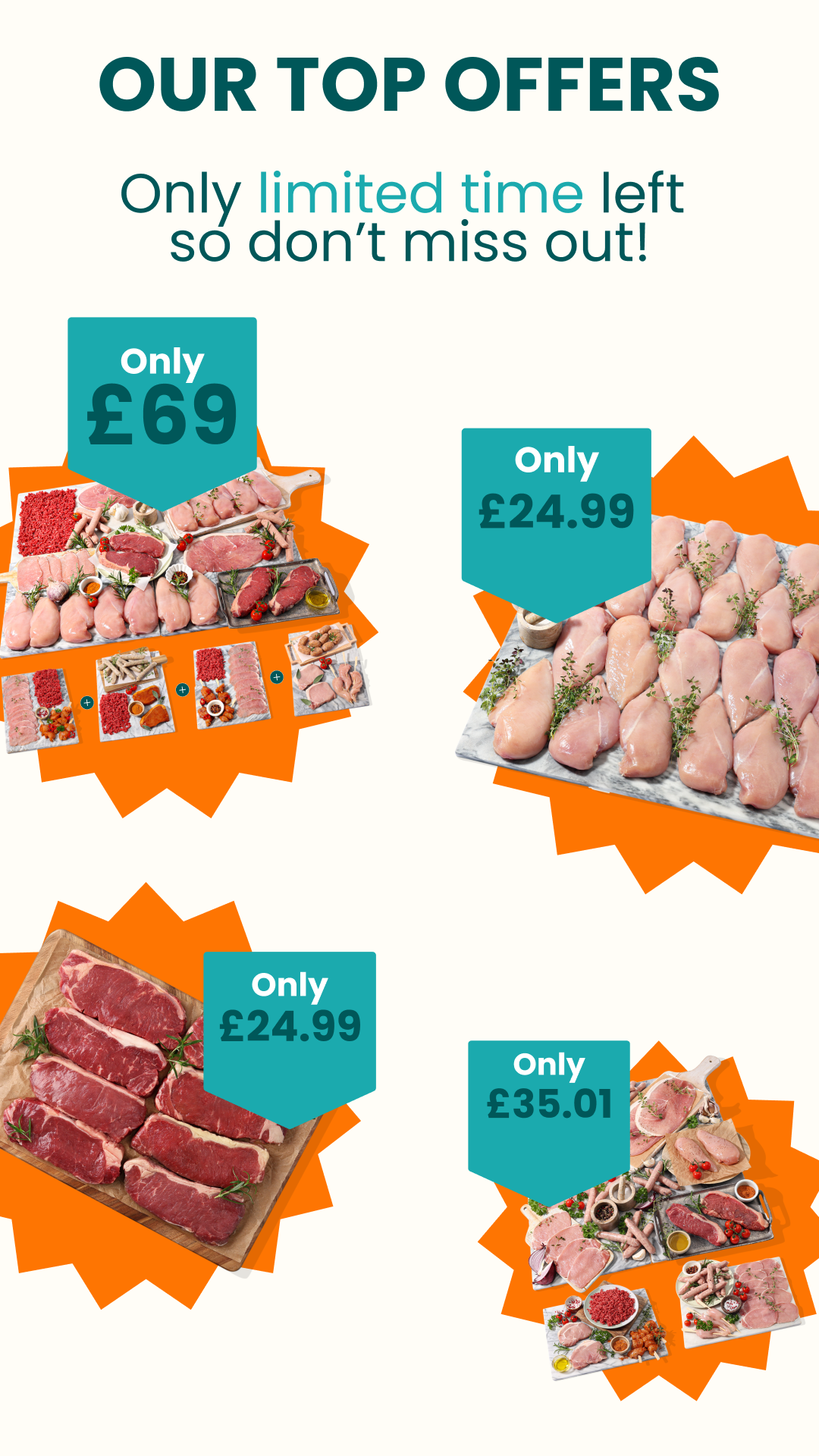 MuscleFood Facebook ad