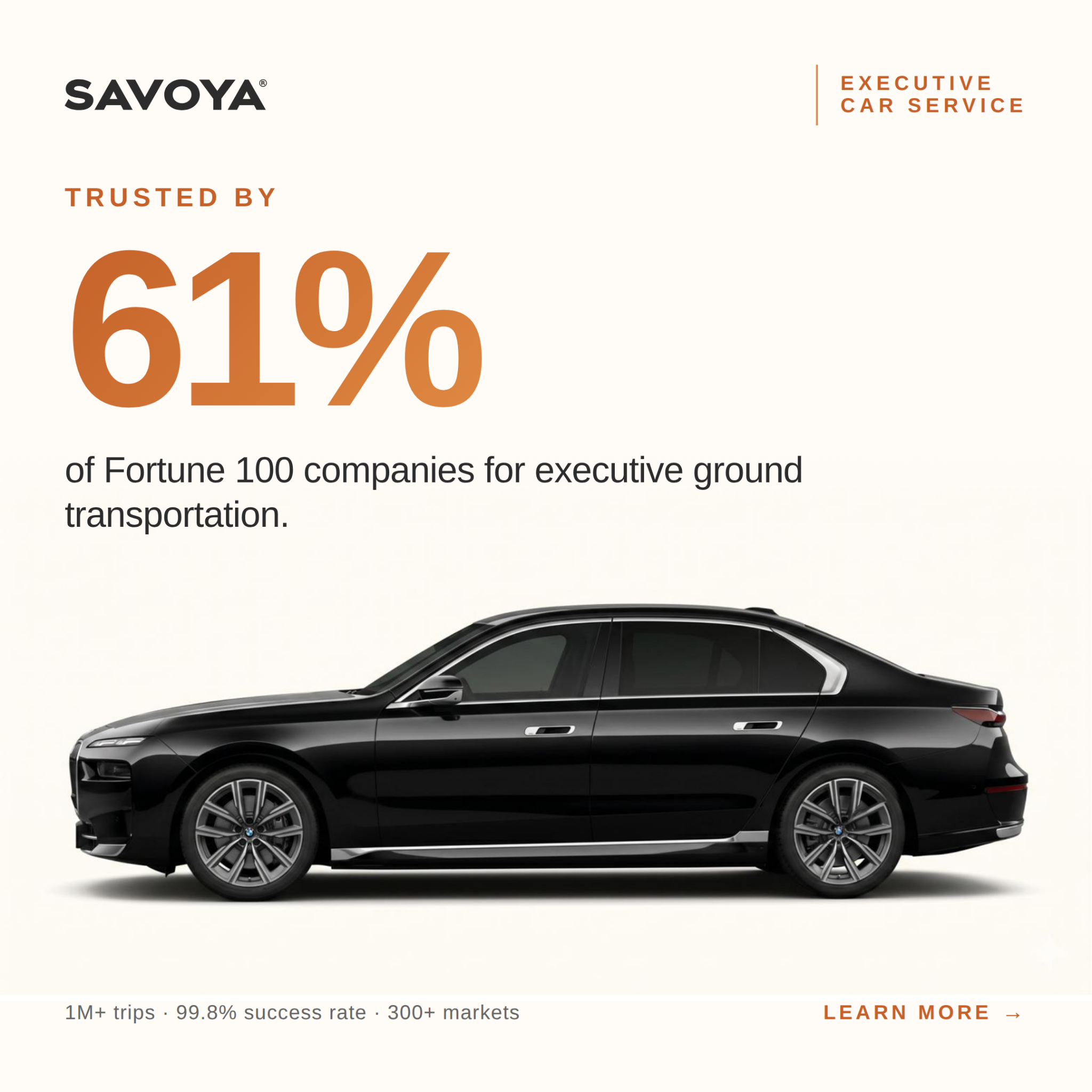 Savoya Facebook ad: Black Car Service