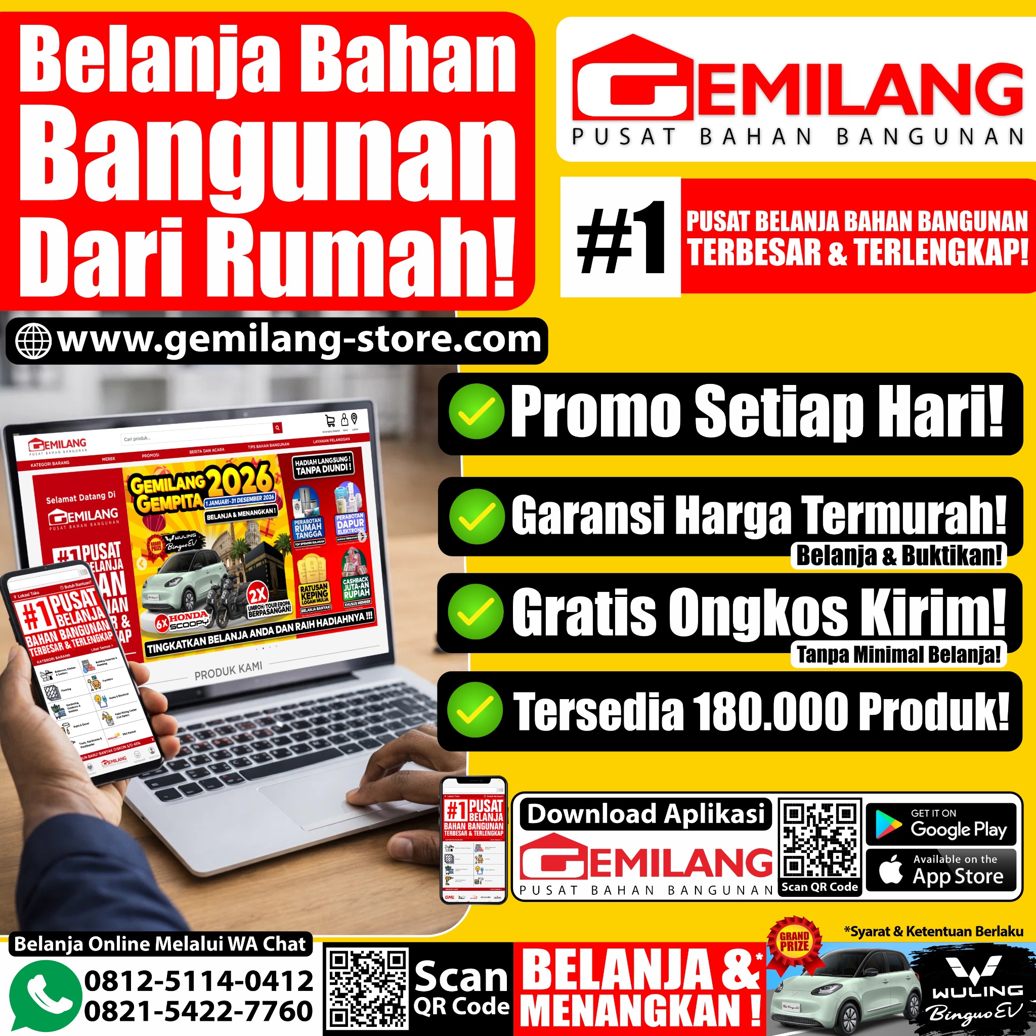 Gemilang - Pusat Bahan Bangunan Facebook ad: Belanja Bahan Bangunan Dari Rumah!