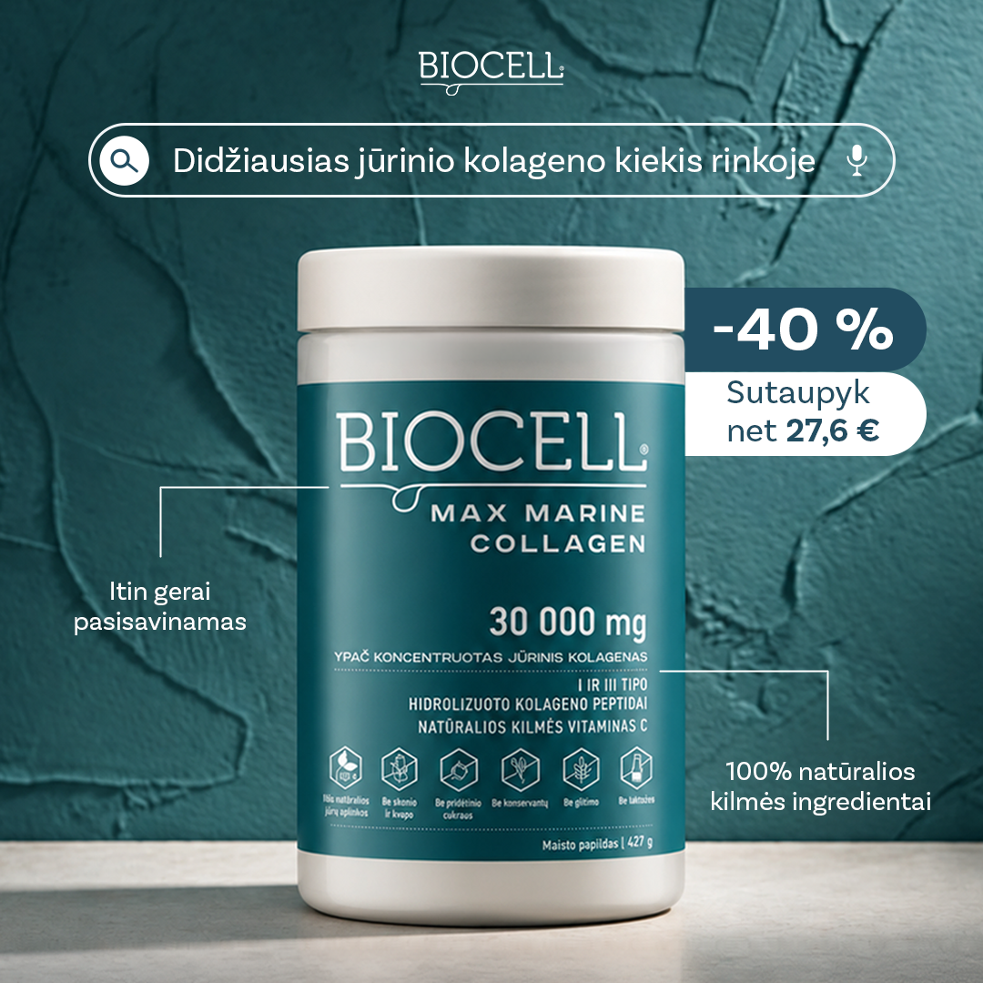 BIOCELL Lietuva Facebook ad: Jūrinis kolagenas Tavo grožiui