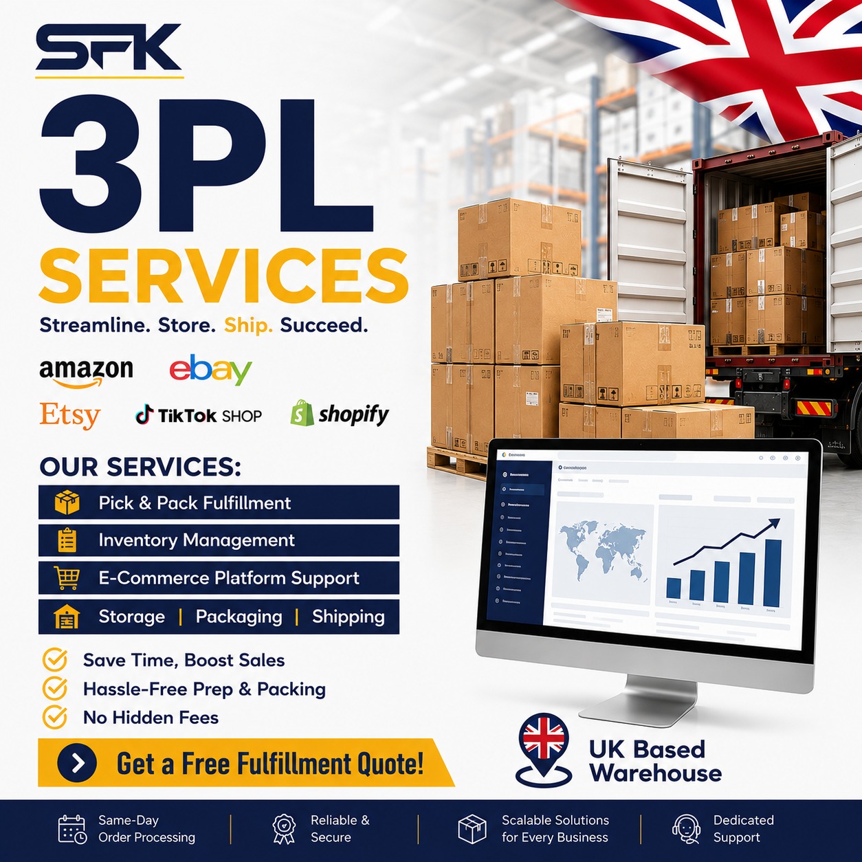 Smart Future Kings Facebook ad: Your Trusted UK Fulfillment & Logistics Partner