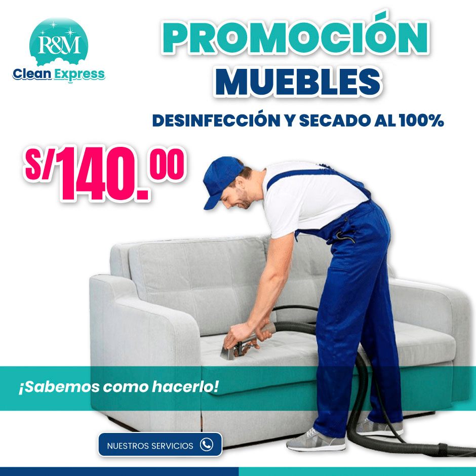 R&M - Clean Express Facebook ad: Muebles & Colchones Limpios y Secos