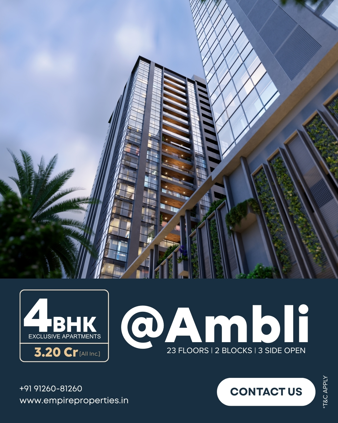 Empire Properties Facebook ad: Experience a life of unparalleled grandeur at Ambli’s…