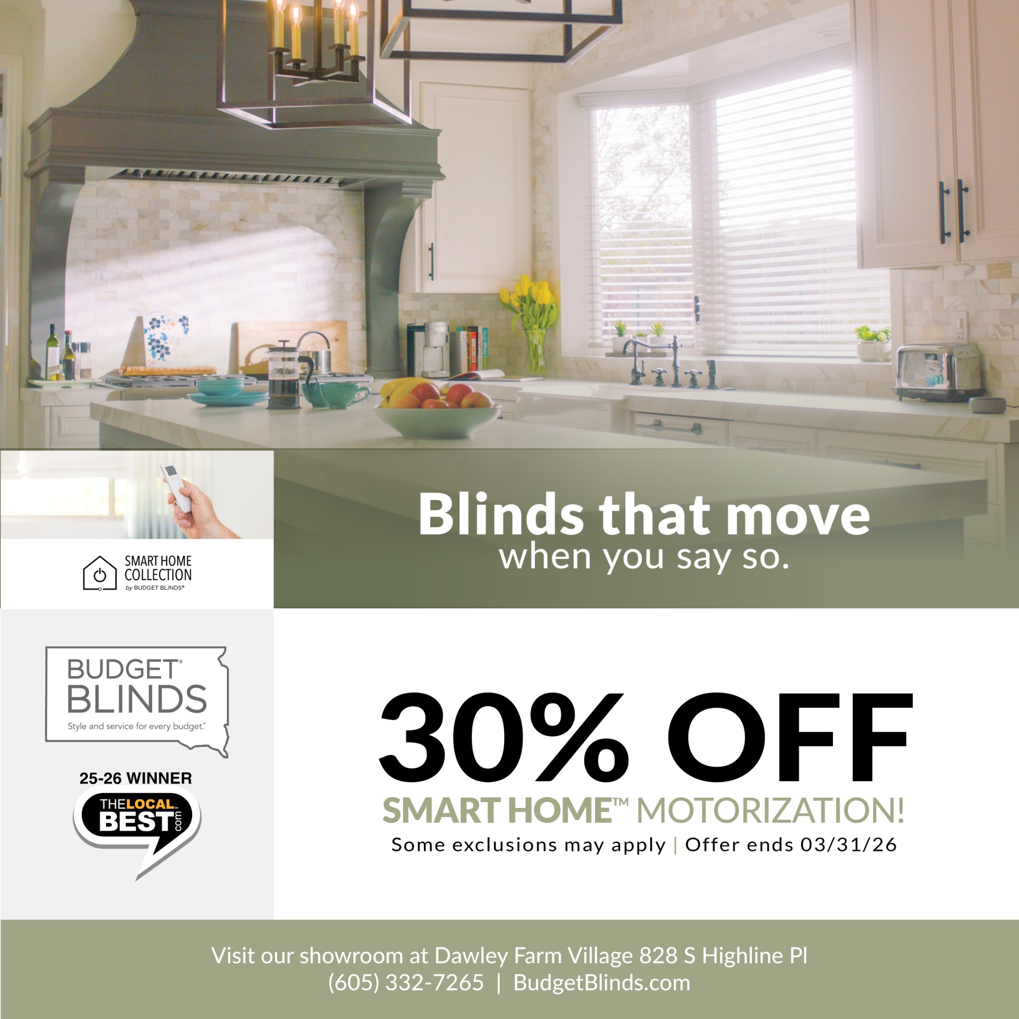 Budget Blinds of Sioux Falls Facebook ad