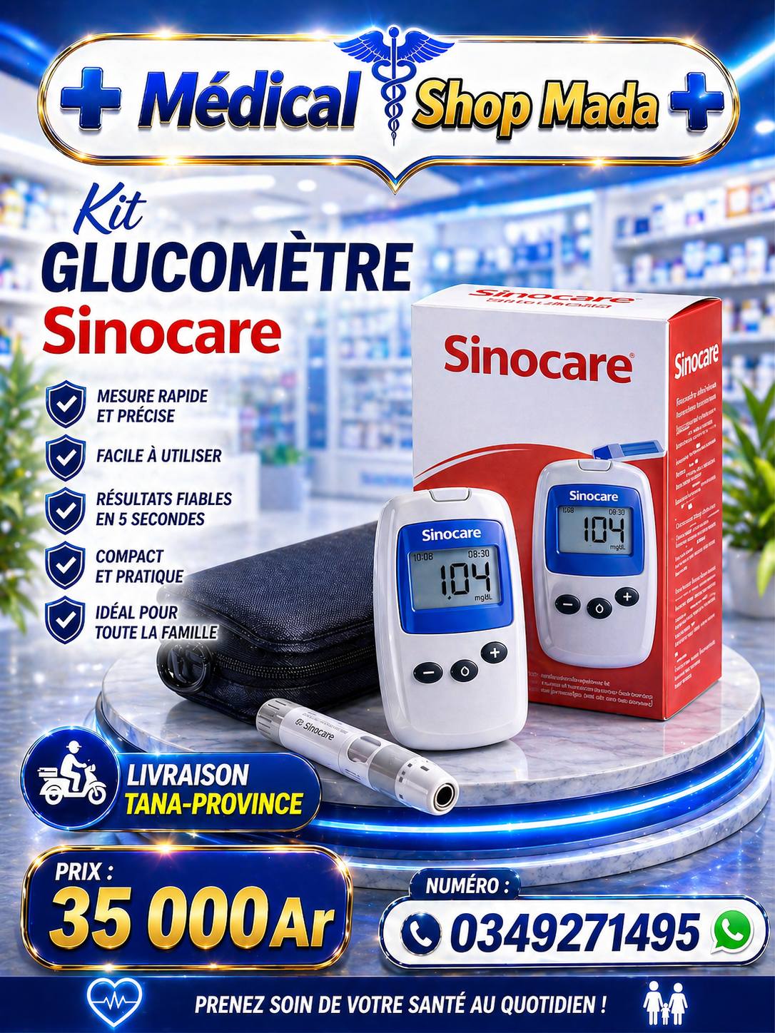 Médical shop Mada Facebook ad: PROMOTION glucometre