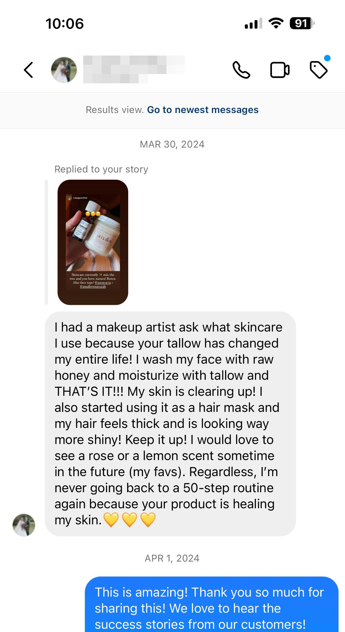Amallow Naturals Facebook ad