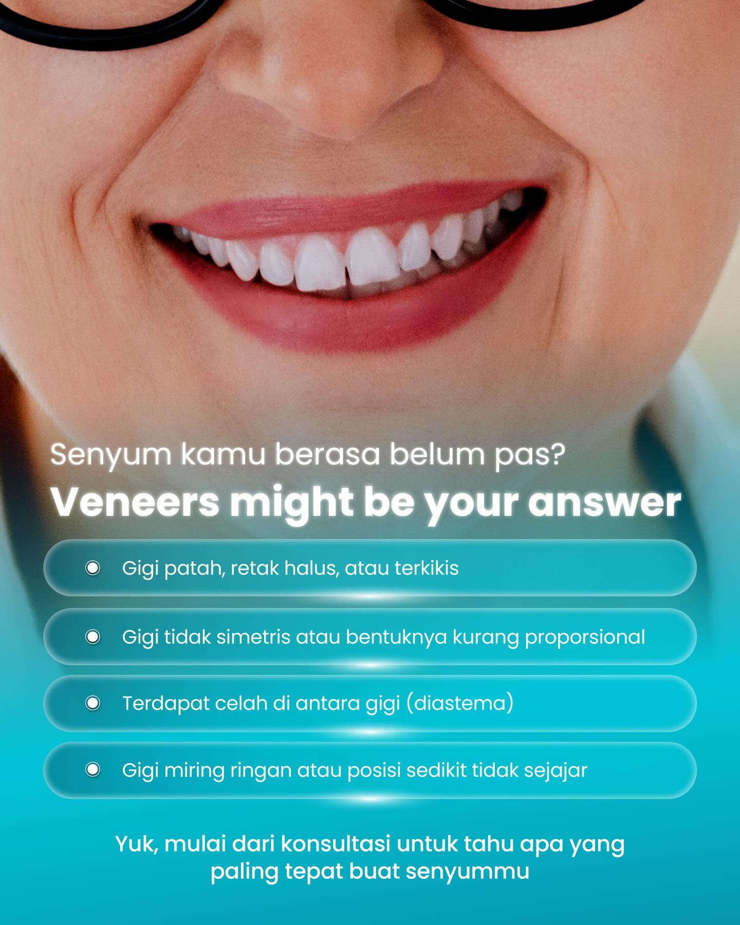 Sozo Implant & Aesthetic Facebook ad: Gigi mulai ada hairline cracks, kurang simetris, atau…