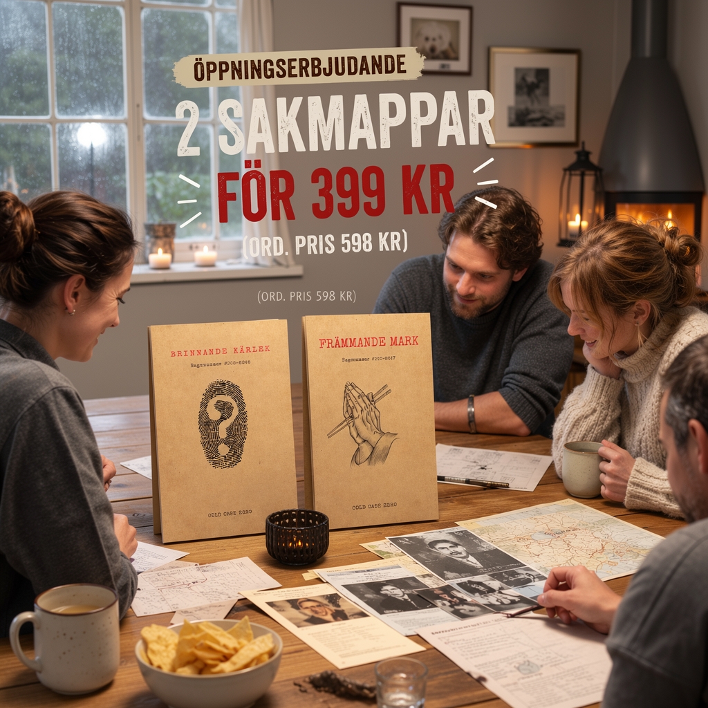 Cold Case Zero - Lös mordgåtor hemmas Facebook ad: Beställ 2 mordmysterier för 399 SEK