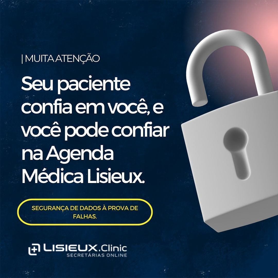 Agenda Médica Lisieux Facebook ad: Preocupado com a confidencialidade e segurança dos dados…