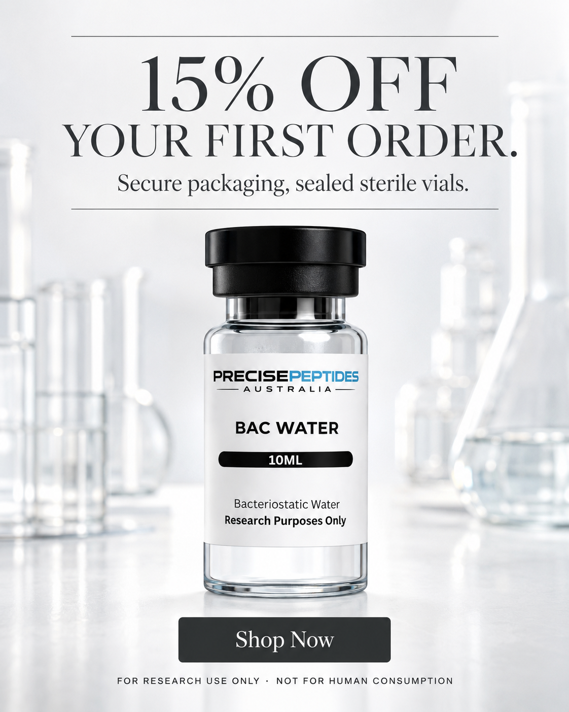 Precise Peptides Australia Facebook ad: 15% Off Your First Order