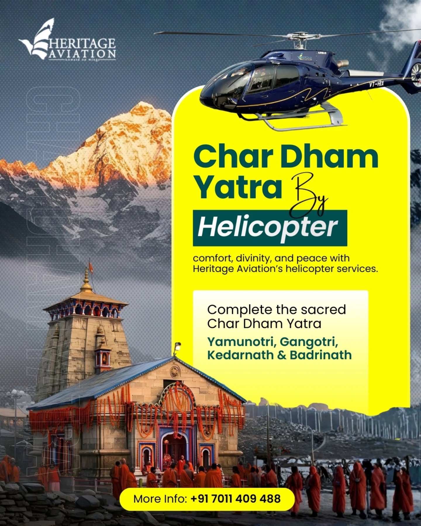 Heritage Aviation Private Limited Facebook ad: Complete your sacred Char Dham Yatra with seamless…