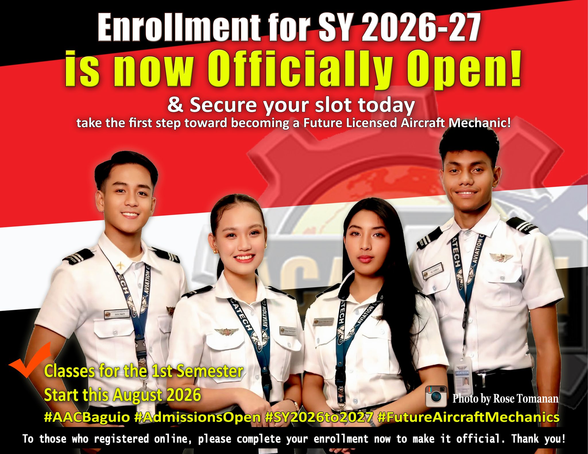 Acatech Aviation College - Baguio Facebook ad: Be a Licensed Aircraft Mechanic!