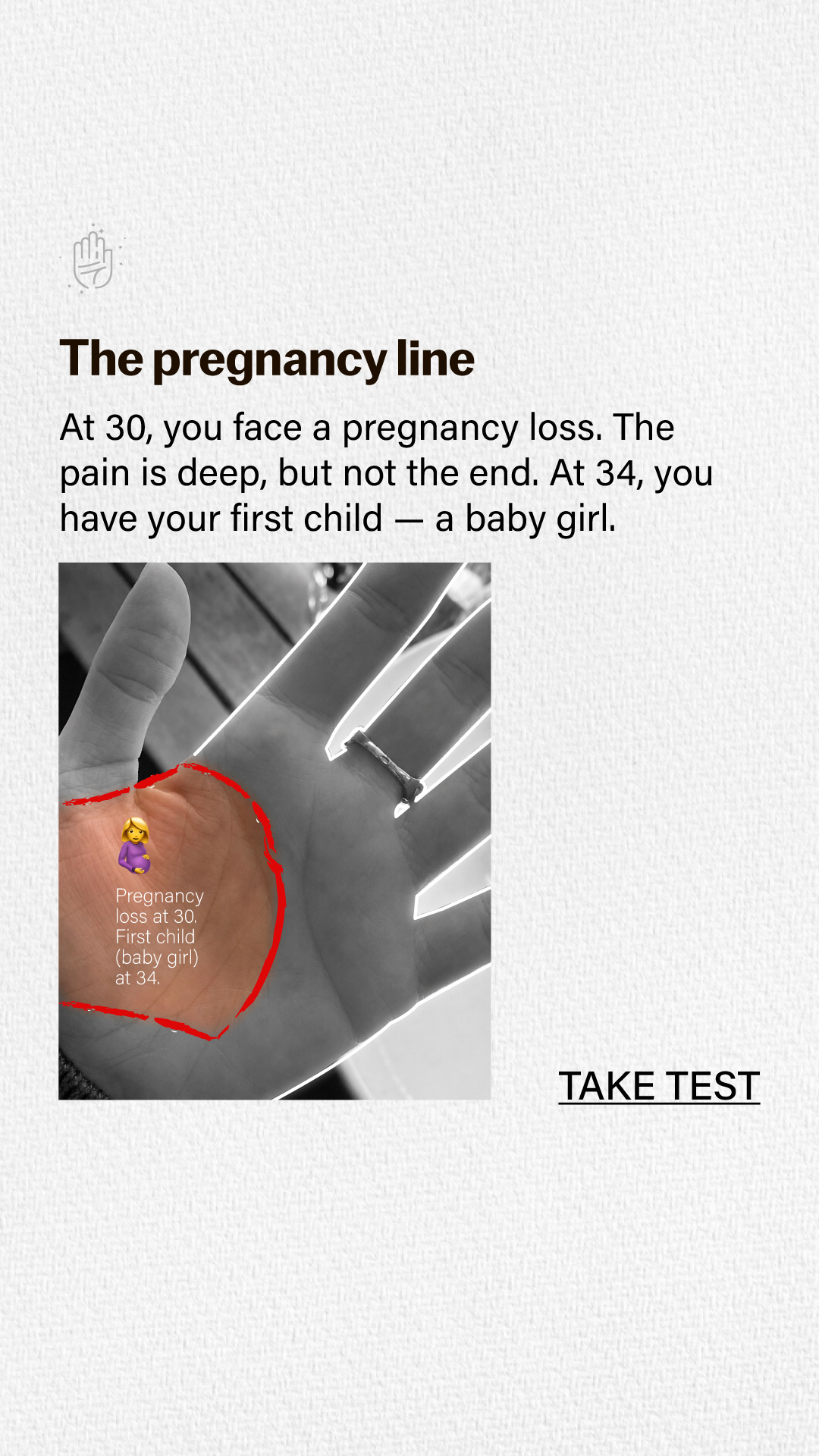 Palm reading insights Facebook ad