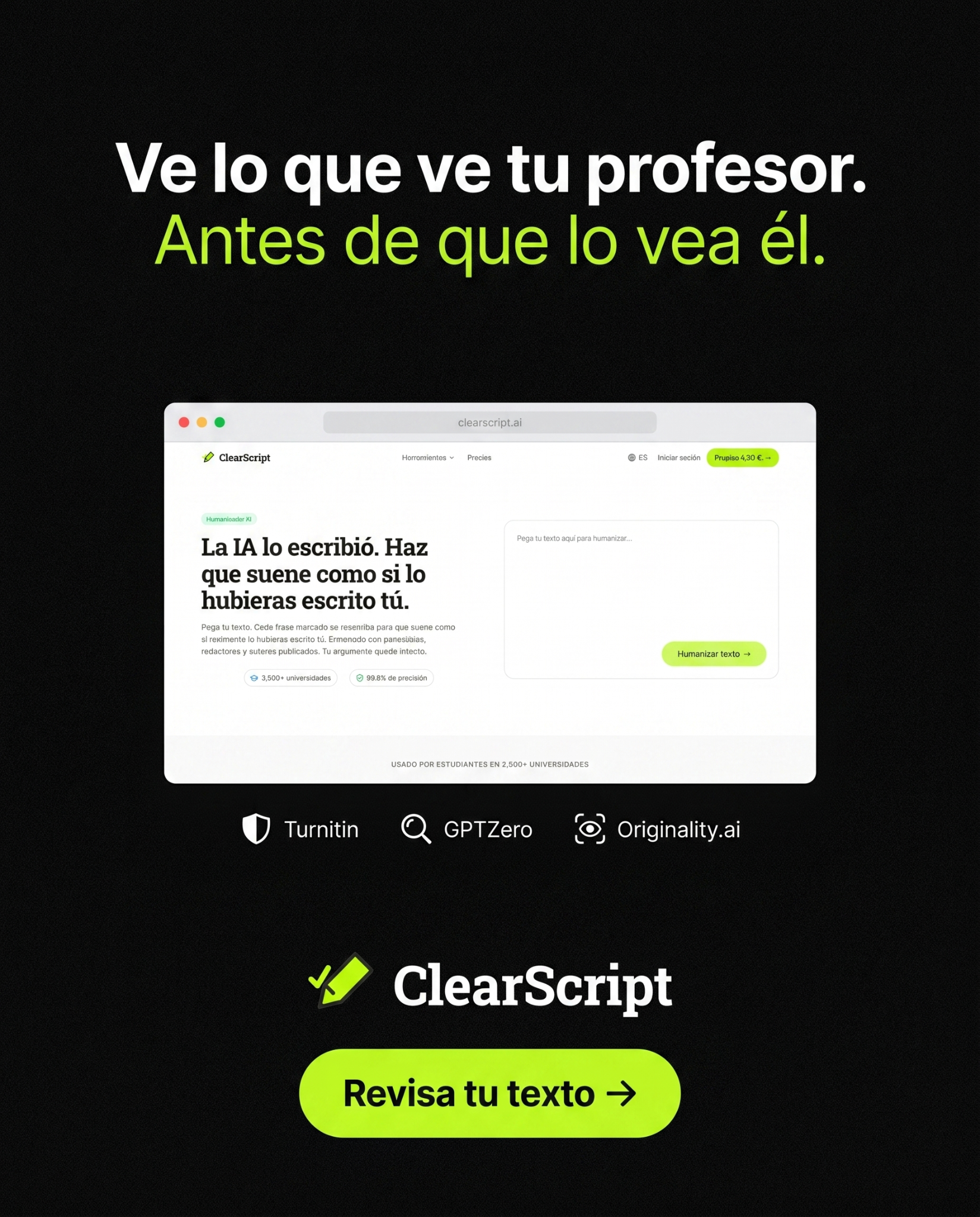 ClearSai Facebook ad: La IA es rápida, pero todos terminan sonando…