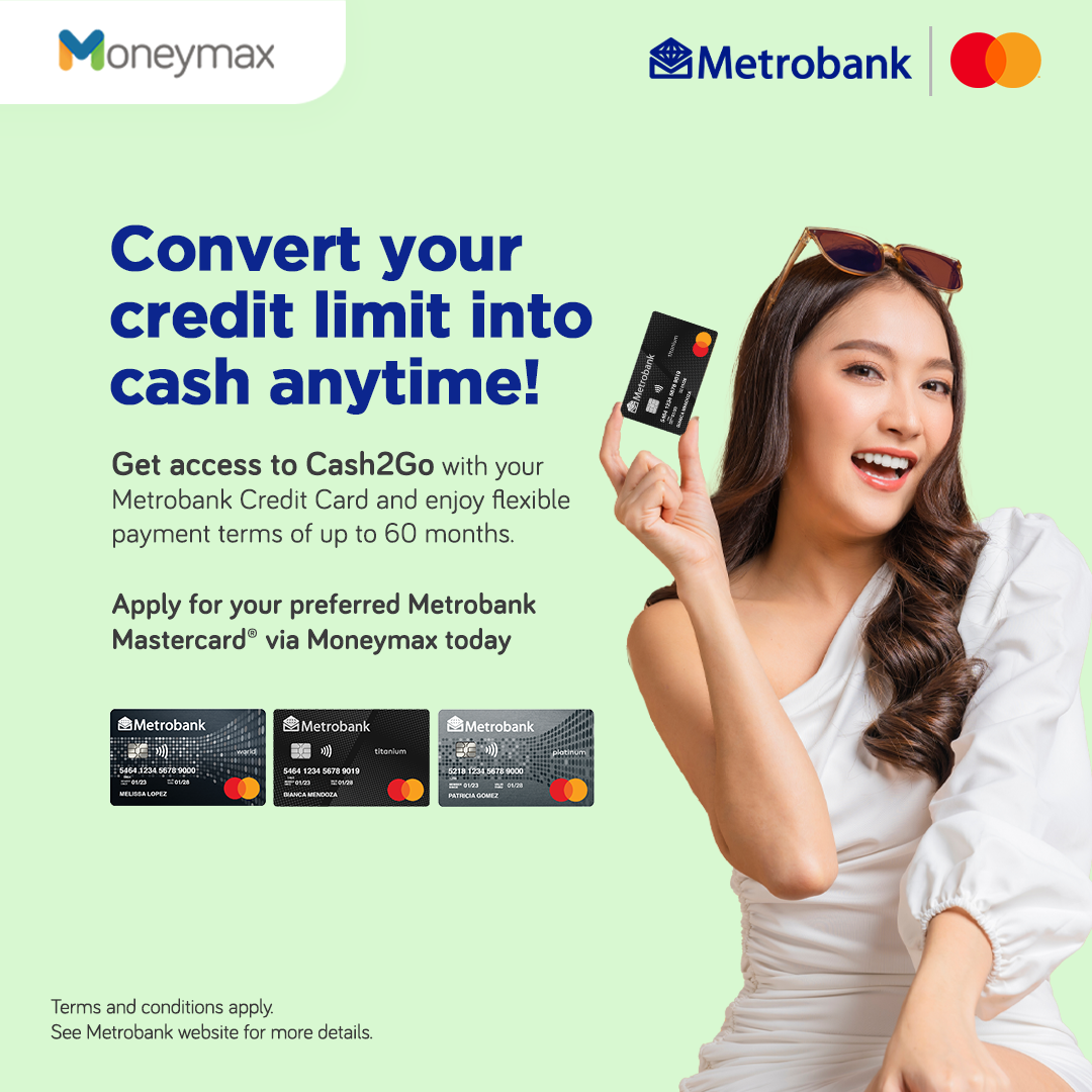 Moneymax Facebook ad: Get your first Metrobank Mastercard today!