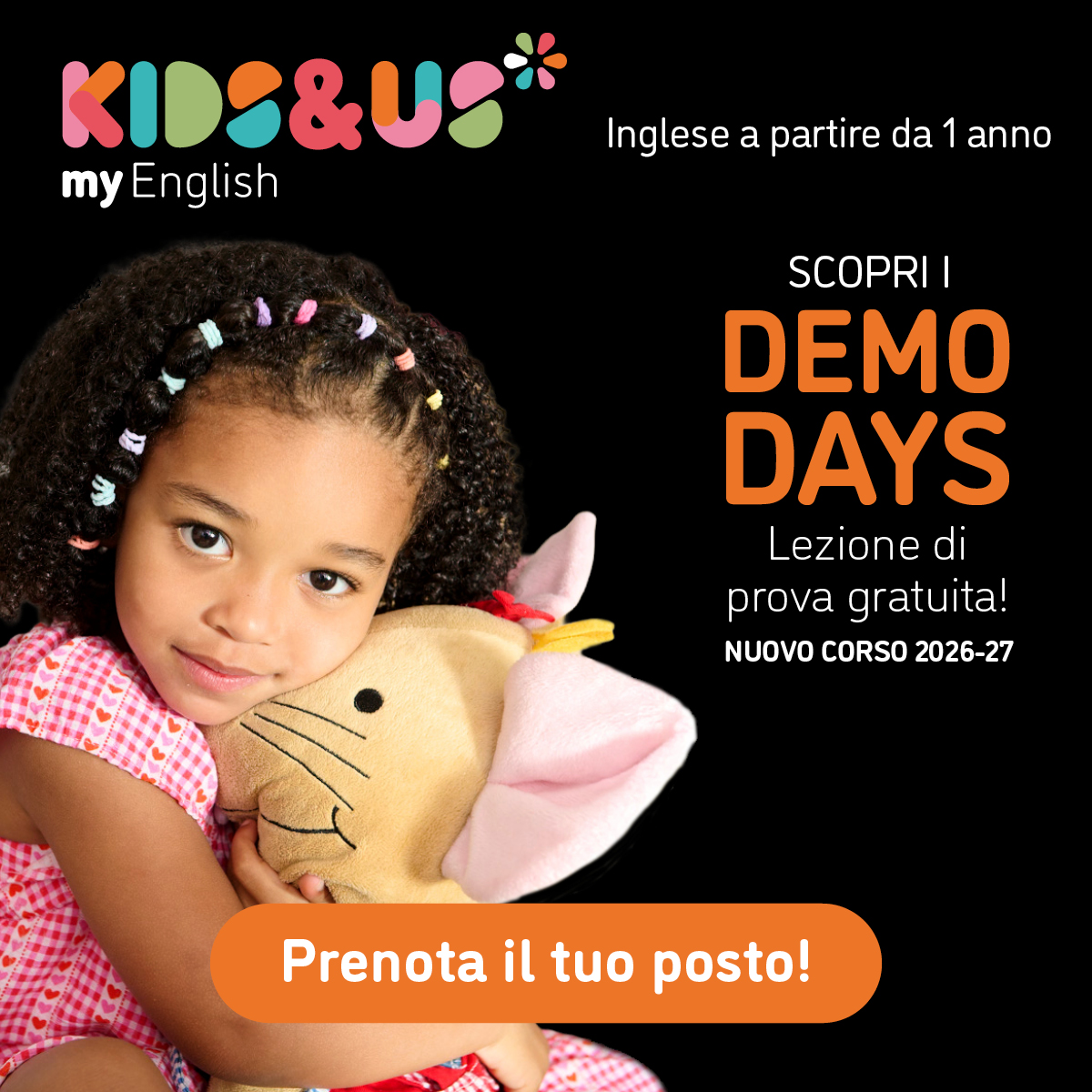 Kids&Us language school - Italia Facebook ad: Partecipa a un Demo Day