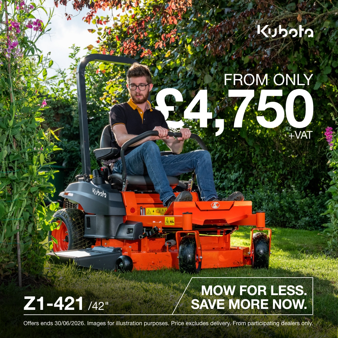 Kubota Facebook ad: Mow for less with Kubota.