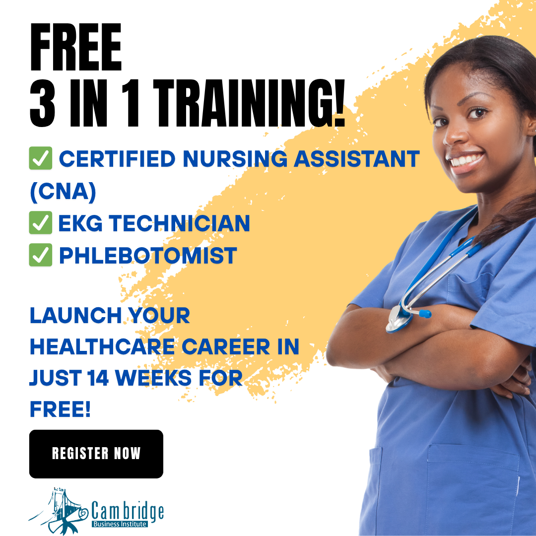 Cambridge Business Institute Facebook ad: Tired of feeling stuck in your healthcare career?