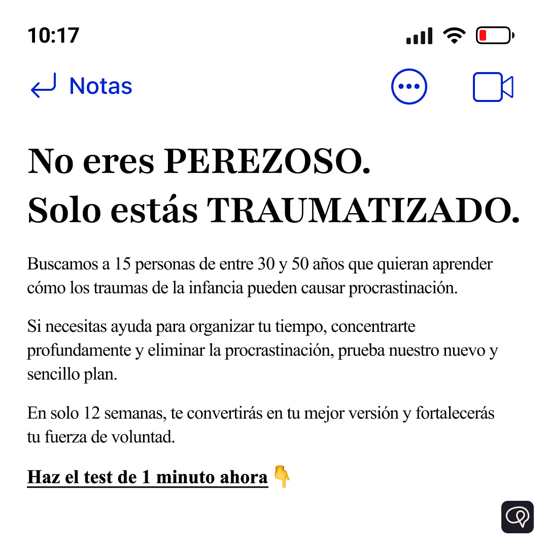 Brainway App Facebook ad: Supera la Procrastinación de Forma Natural