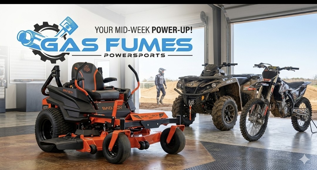 Gas Fumes Powersports Facebook ad: Keep the momentum going through the week with…