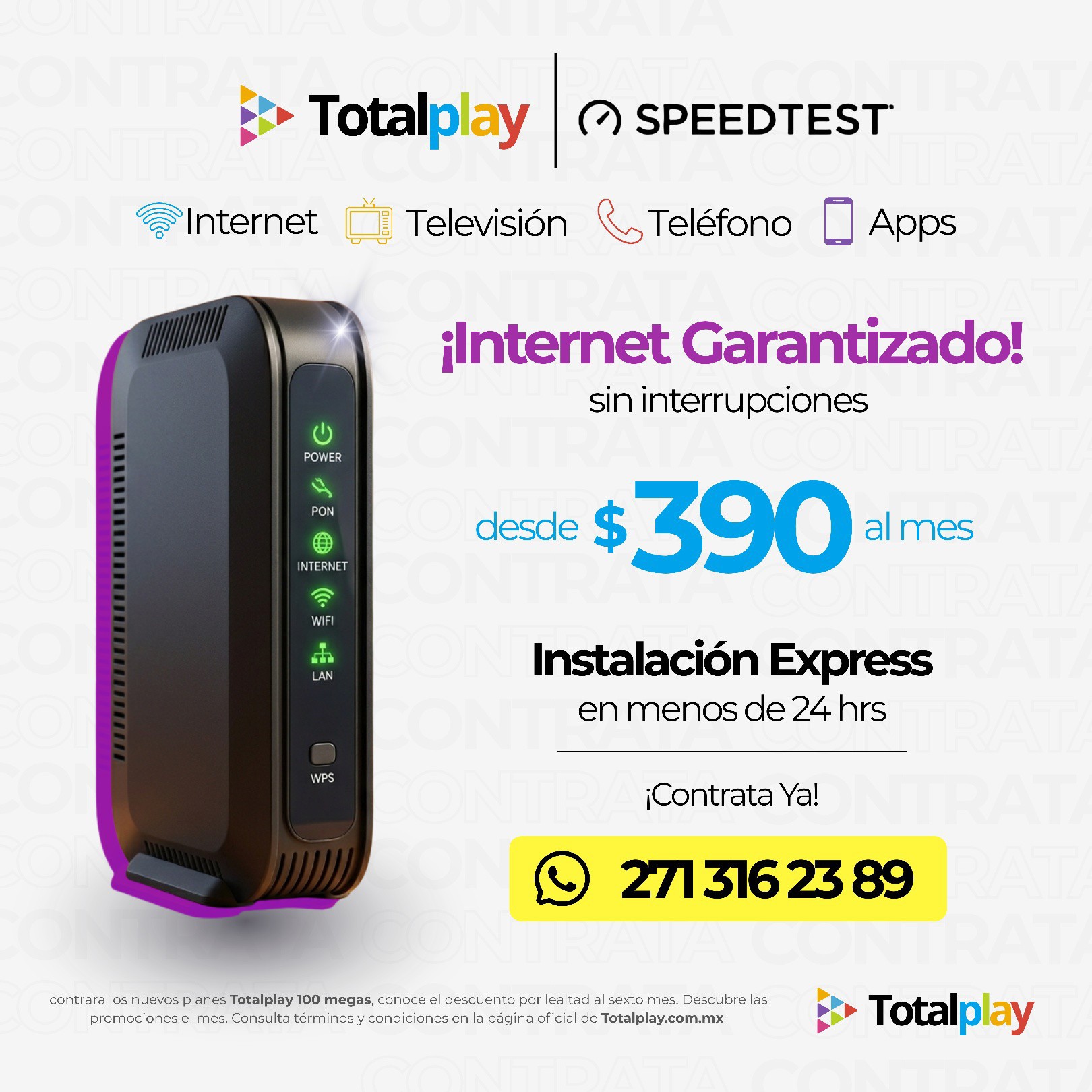 Tramites Tplay - Internet Fibra Óptica Facebook ad: ¡¡Nuevo Totalplay Internet!